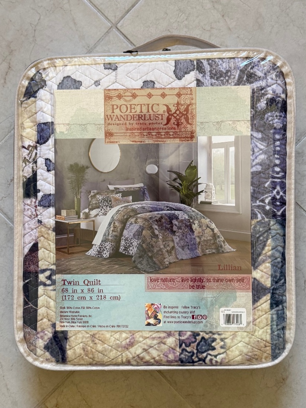 Tracy Porter Lillian Twin Size Quilt Lavender Multi